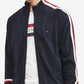Tommy Hilfiger Men's Global Stripe Intarsia Full Zip Sweater Blue Size Medium
