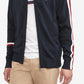 Tommy Hilfiger Men's Global Stripe Intarsia Full Zip Sweater Blue Size Medium