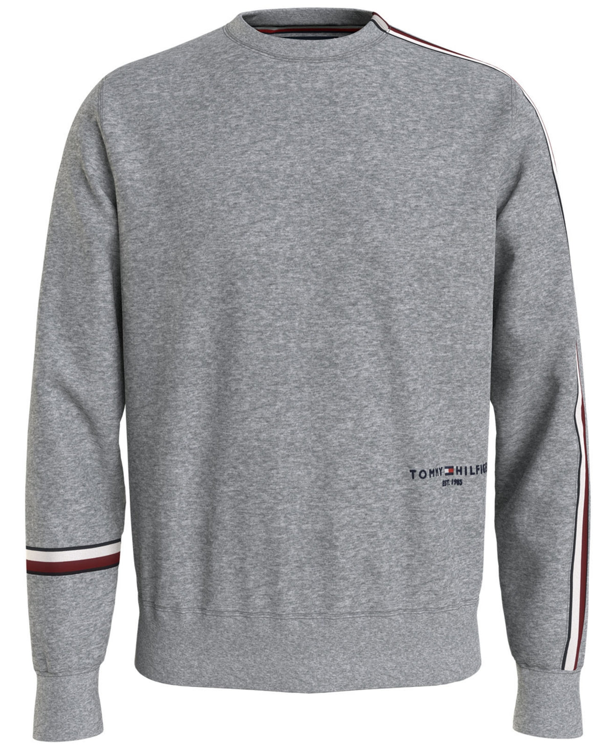 Tommy Hilfiger Men's New Global Stripe Crewneck Sweatshirt Gray Size Medium