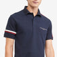 Tommy Hilfiger Men's Global Stripe Regular Fit Short Sleeve Polo Shirt Brown Size Medium