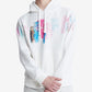 Calvin Klein Men's Long Sleeve Paint Splatter Graphic Logo Hoodie White Size Large