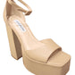 Steve Madden Women's Kassiani Ankle Strap Platform Dress Sandals Brown Size 7 M