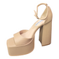 Steve Madden Women's Kassiani Ankle Strap Platform Dress Sandals Brown Size 7 M