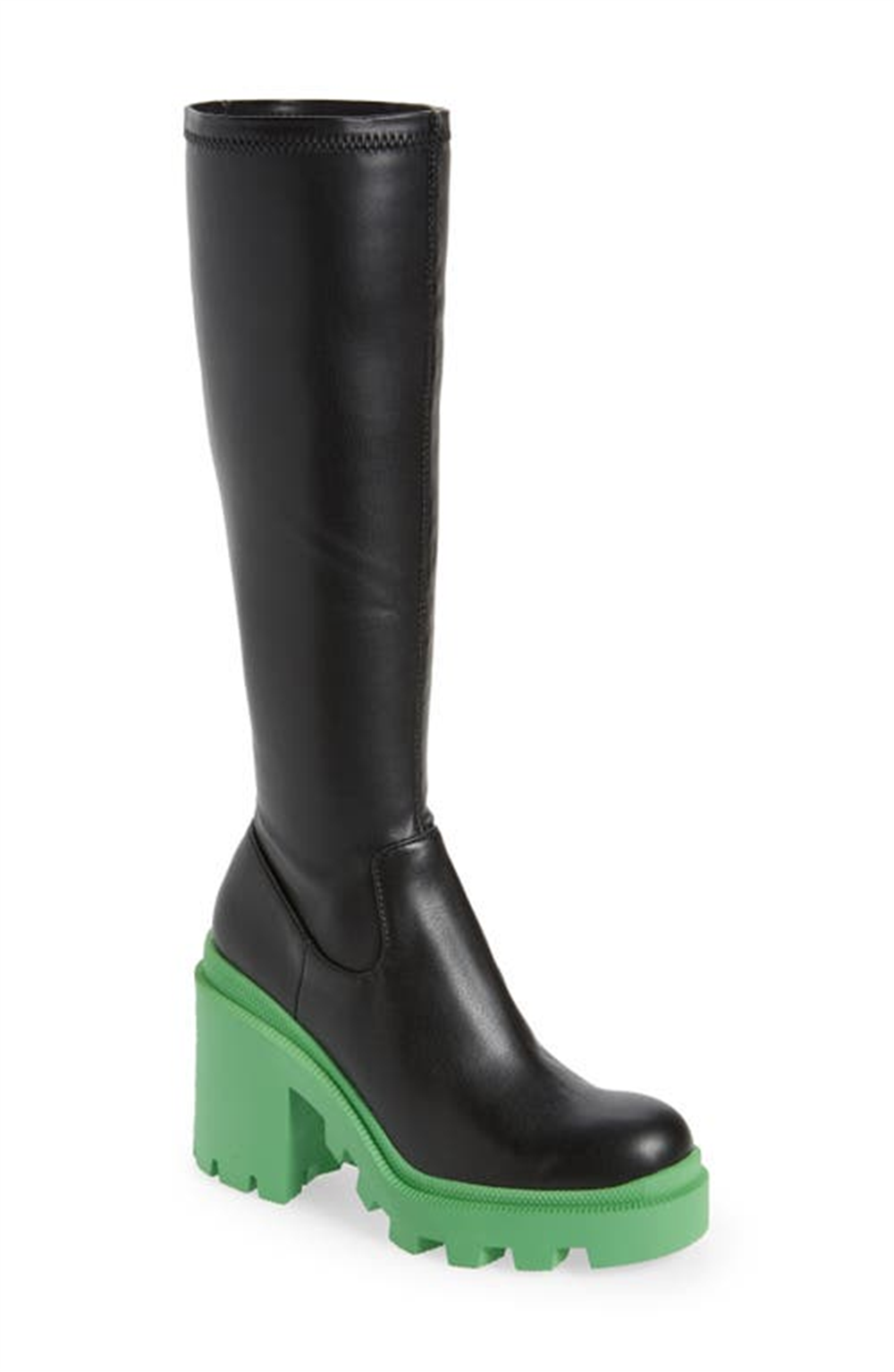 Steve Madden Roxanna Knee High Boot in Black/Green Size 9.5