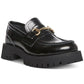 Steve Madden Women's Lando Tailored Lug Sole Bit Loafers Black Size 9 M