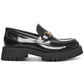 Steve Madden Women's Lando Tailored Lug Sole Bit Loafers Black Size 9 M