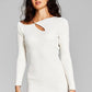 And Now This Women's Chain Cutout Long Sleeve Sweater Dress White Size Small