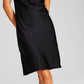 And Now This Women's Asymmetric Chain-Strap Slip Dress Black Size Small