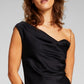 And Now This Women's Asymmetric Chain Strap Slip Dress Black Size X-Large