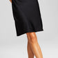 And Now This Women's Asymmetric Chain Strap Slip Dress Black Size X-Large