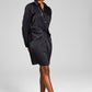 And Now This Women's Twisted Long Sleeve Shirtdress Black Size Large