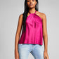 And Now This Women's Halter Neck Twist Front Tank Top Pink Size Medium