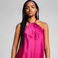 And Now This Women's Halter Neck Twist Front Tank Top Pink Size Medium