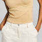 And Now This Women's Seamless Short Sleeve Crewneck Top Brown Size X-Large