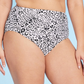 Kona Sol Women's Neutral Leopard Print High Waist Full Coverage Bikini Bottom Cream Size L