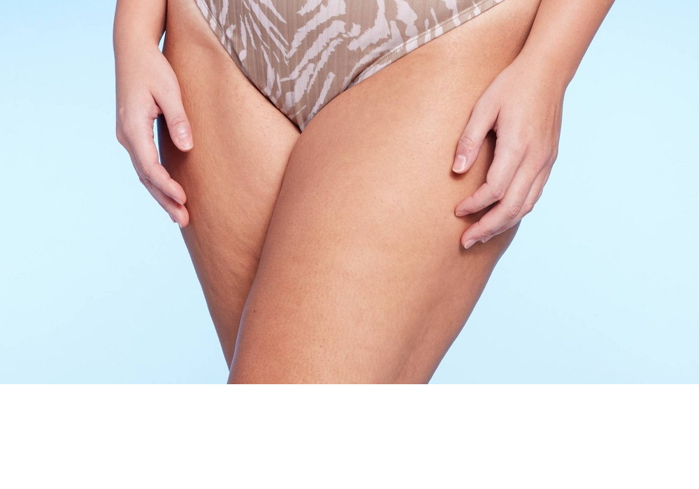 Wild Fable Women's Tan Animal Print Bikini Bottom High Waist High Leg Cheeky 2X