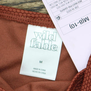 Wild Fable Women's High Waist Cheeky Bikini Bottom in Rust - Size S