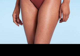 Wild Fable Women's High Waist Cheeky Bikini Bottom in Rust - Size S