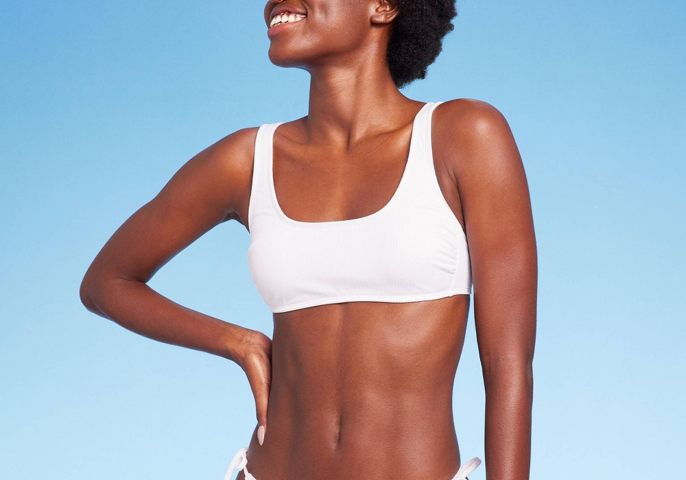 Wild Fable White Ribbed Bralette Bikini Top - Women's Size XXS