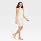 A New Day Ruched Knit Mini Dress Cream Size XS