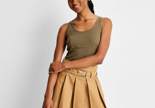 Future Collective Rib-Knit Tank Top for Women - Dark Olive Green Size M by Reese Blutstein