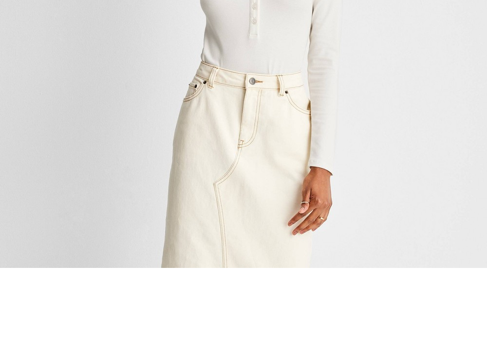 Future Collective Women's Henley Bodysuit - Off-White, Long Sleeve, Size L with Reese Blutstein