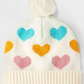 Cat & Jack Girls Cream Heart Jacquard Beanie One Size