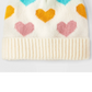 Cat & Jack Girls Cream Heart Jacquard Beanie One Size