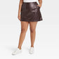 A New Day Women's Mini Skirt in Brown Faux Leather Size XXL