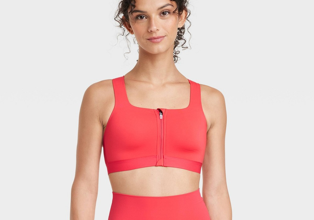 All In Motion Women's Red High Support Sports Bra Size 36DD