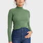 Green Women's Rib Turtleneck Sweater Universal Thread Size S