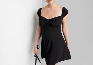 Wild Fable Black Skater Dress Women's Cap Sleeve & Fit Flare Mini Size Medium
