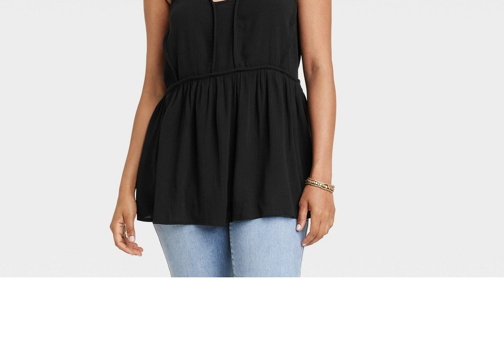 Knox Rose Women's XS Black Geometric Flowy Tank Top