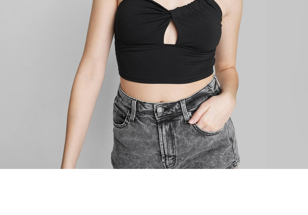 Wild Fable Women's Black Cut Out Tiny Top Size XXS