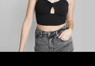 Wild Fable Women's Black Cut Out Tiny Top Size XXS