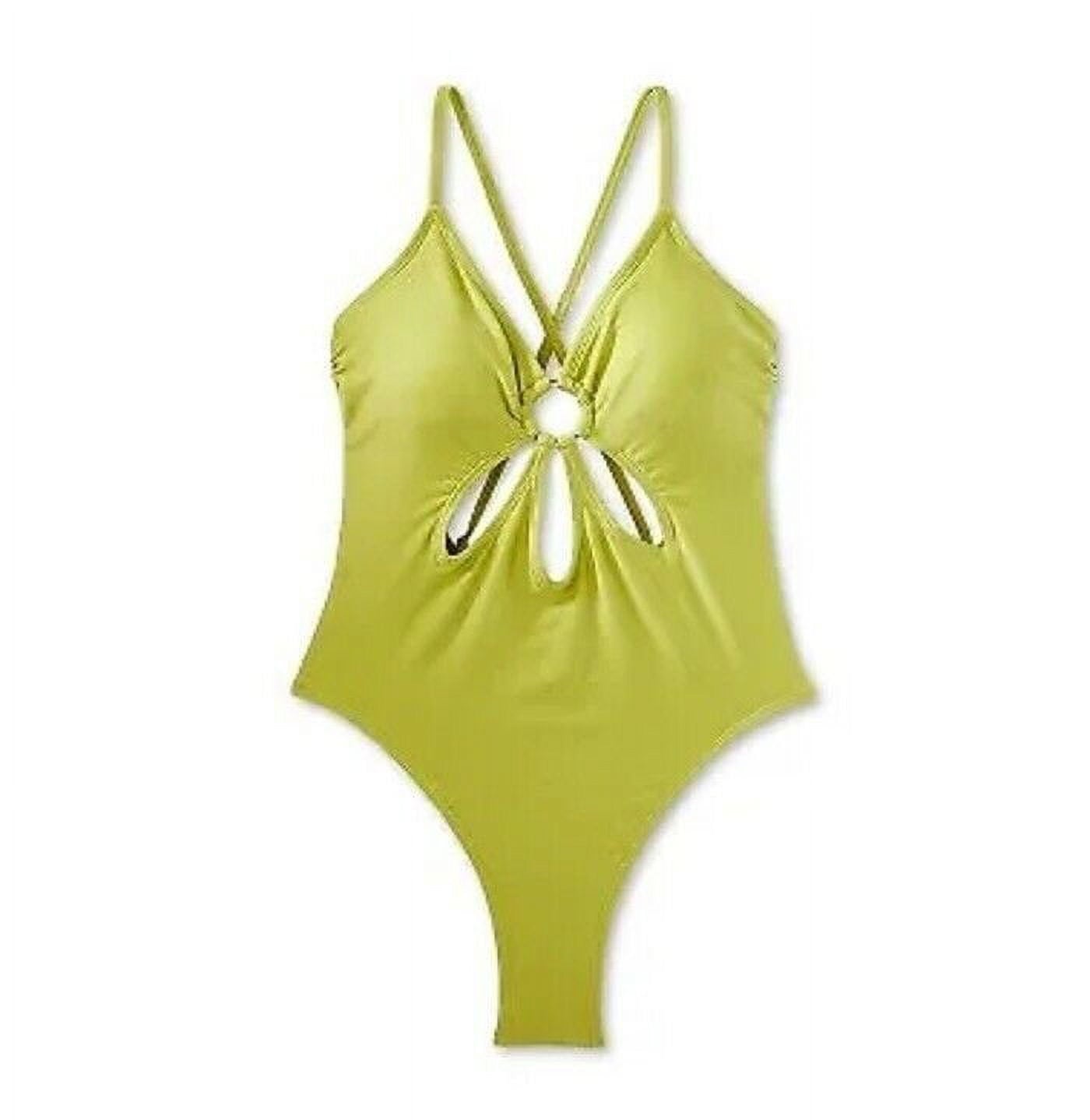 Wild Fable Green One Piece Swimsuit with Ring Front Cut Out - Women's XS
