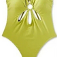 Wild Fable Green One Piece Swimsuit with Ring Front Cut Out - Women's XS