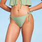 Soft Green Side-Tie Bikini Bottom - Women's Size S by Wild Fable