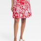 Knox Rose Women's Mini Tiered A-Line Skirt Red Floral Size S