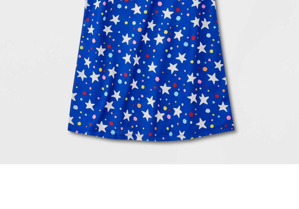 Cat & Jack Girls Short Sleeve NightGown Blue Size S