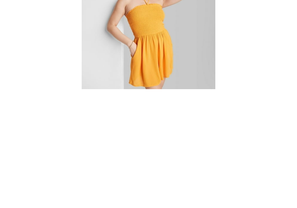 Wild Fable Women's XL Mango Orange Smocked Romper