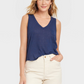 Universal Thread Women's Navy Blue Linen Tank Size XL
