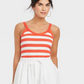 Universal Thread Women's Striped Sweater Tank Top in Orange Size L
