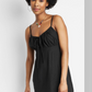 Wild Fable Black Linen Ruched Slip Dress for Women Size XXS