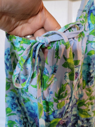 Wild Fable Women's XS Blue Floral Linen Slip Dress