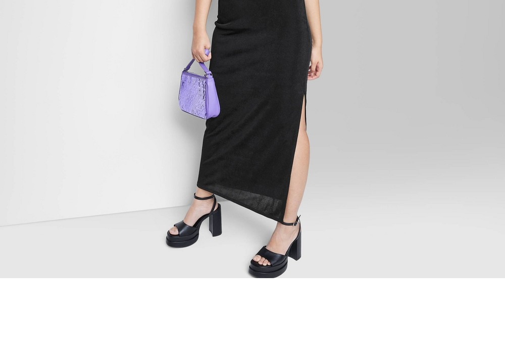 Wild Fable Women's XXS Bodycon Maxi Dress in Black with Lace-Up Back