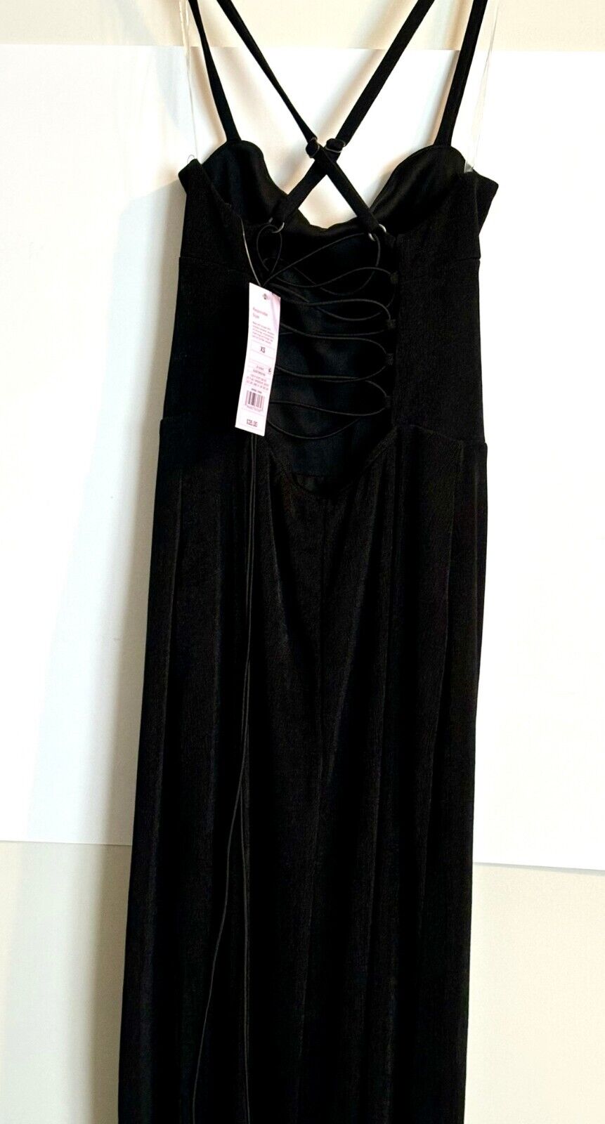 Wild Fable Black Lace-Up Maxi Dress for Women - Size XS