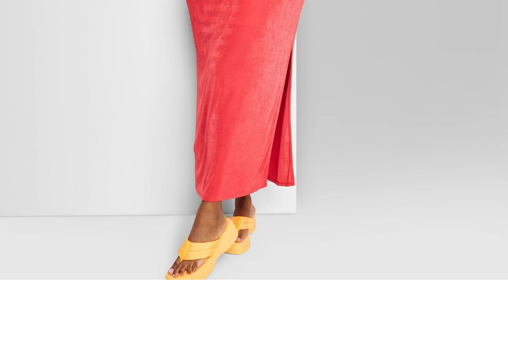 Wild Fable Women's XXL Red Lace-Up Maxi Bodycon Dress