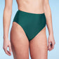 Shade & Shore Women's High Waist Green Bikini Bottom - Size S