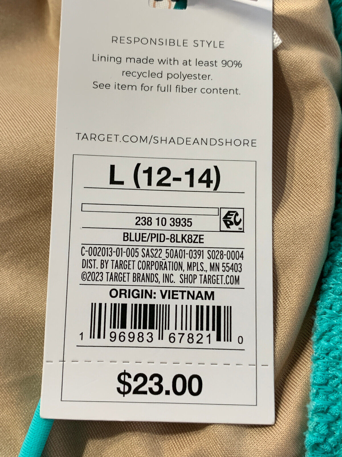 Shade & Shore Teal Halter Bikini Top for Women - Size L